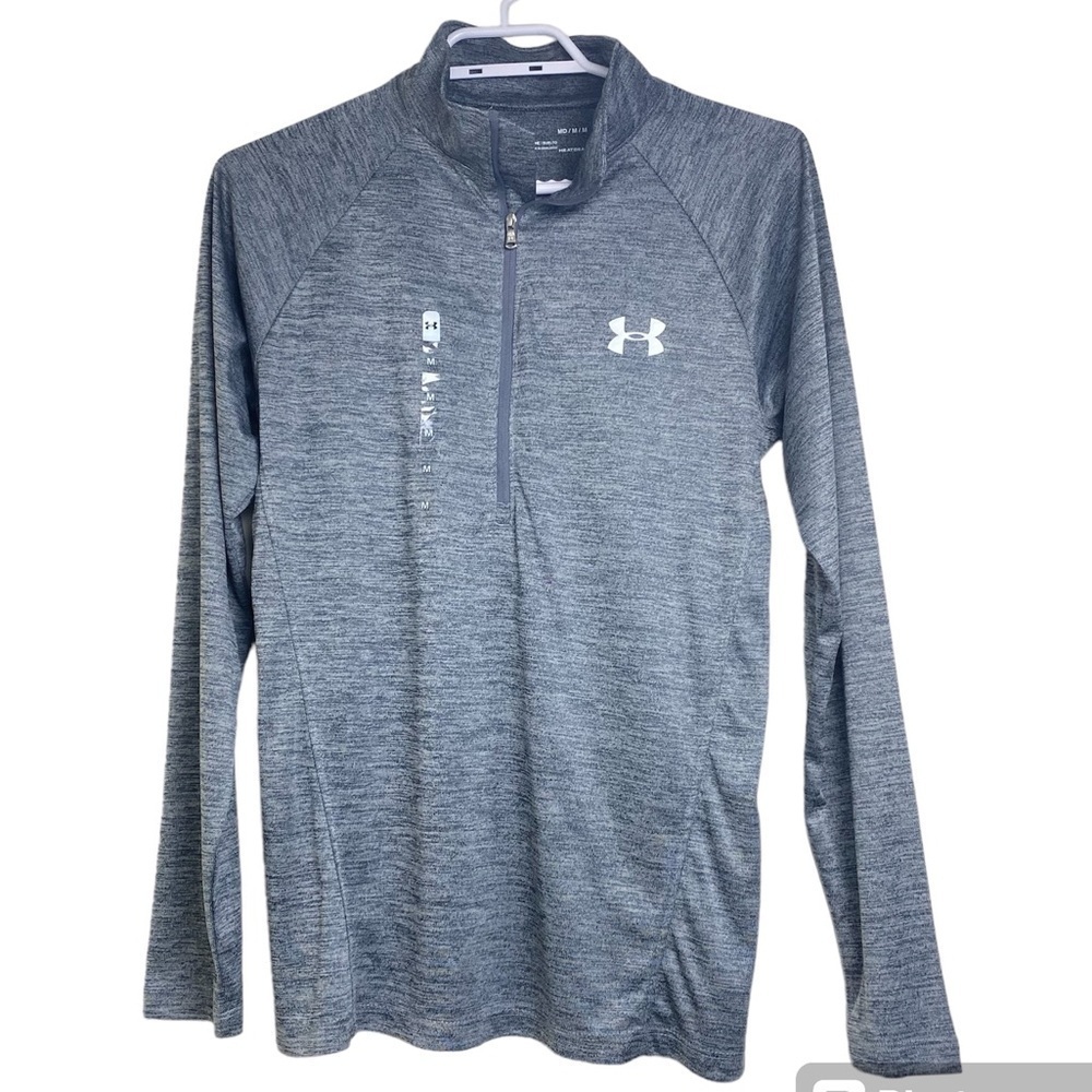 Under Armour Women's Long Sleeve Loose Lightweight 1/2 Zip Grey Shirt Top Medium
